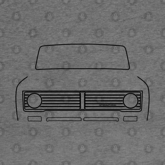 International Harvester IH Wagonmaster classic 1970s truck black outline by soitwouldseem